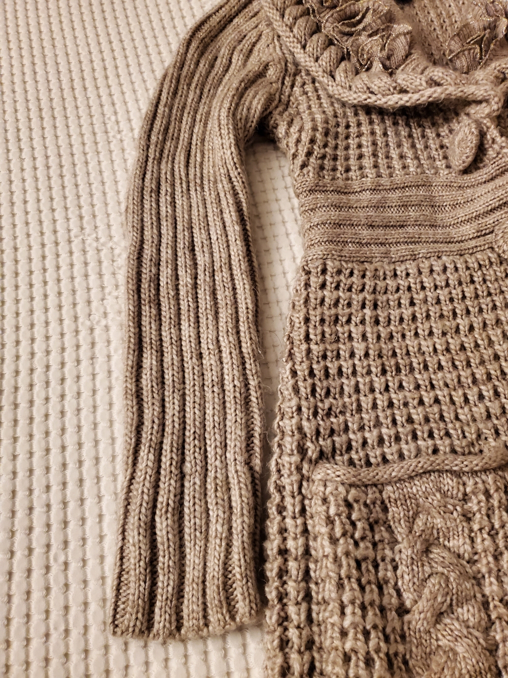 Dress Barn Taupe Knit Long Sleeve Cardigan Dress S - Picture 11 of 16